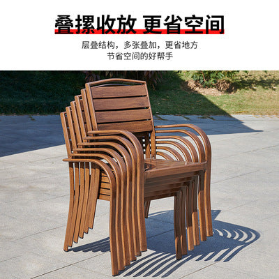 Outdoor Tables And Chairs Aluminum Alloy Plastic Wood Courtyard Balcony Restaurant Night Garden Waterproof Sunscreen Tables And Chairs Combination