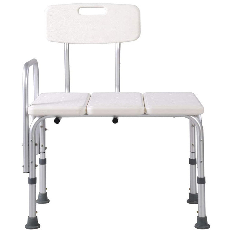 Three Pieces Light and Durable Adjustable Antirust Bath Stool with Backrest