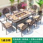 Multi Purpose Barbecue Table Outdoor Dual-purpose Barbecue Table And Chair Combination Outdoor Cast Aluminum Table And Chair Cast Aluminum Process Die Cast Barbecue Table