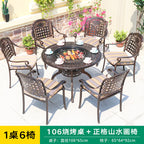Multi Purpose Barbecue Table Outdoor Dual-purpose Barbecue Table And Chair Combination Outdoor Cast Aluminum Table And Chair Cast Aluminum Process Die Cast Barbecue Table