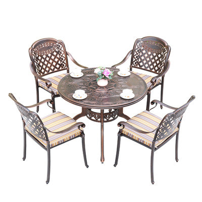 Cast Aluminum Outdoor Table And Chair Combination Simple Iron Art Outdoor Courtyard Garden Anti-corrosion Leisure Balcony Open-air Table And Chair