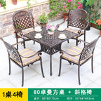 Cast Aluminum Outdoor Table And Chair Combination Simple Iron Art Outdoor Courtyard Garden Anti-corrosion Leisure Balcony Open-air Table And Chair