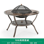 Outdoor Barbecue Table Leisure Courtyard Table Iron Cast Aluminum Table Villa Leisure Table And Chair Household Commercial Carbon Electric Baking Table