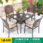 Cast Aluminum Outdoor Table And Chair Combination Simple Iron Art Outdoor Courtyard Garden Anti-corrosion Leisure Balcony Open-air Table And Chair