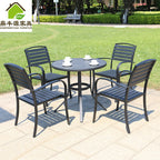 Outdoor Tables And Chairs Outdoor Courtyard Garden Leisure Restaurant Tables And Chairs Combination Plastic Wood Tables And Chairs Combination Simple Terrace Furniture