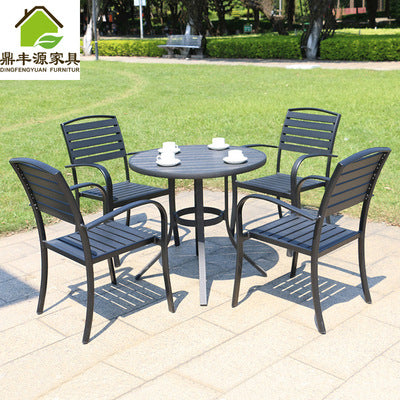 Outdoor Tables And Chairs Outdoor Courtyard Garden Leisure Restaurant Tables And Chairs Combination Plastic Wood Tables And Chairs Combination Simple Terrace Furniture