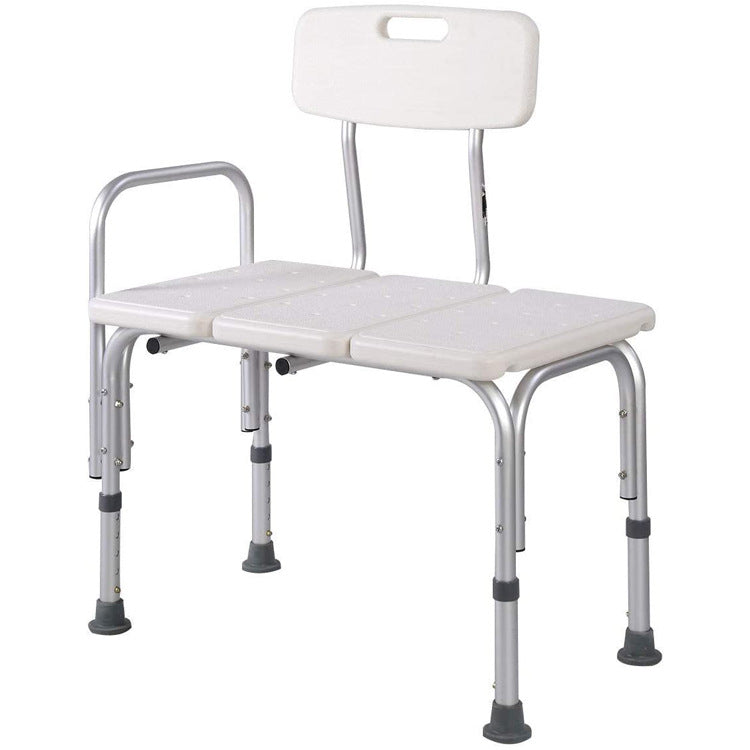 Three Pieces Light and Durable Adjustable Antirust Bath Stool with Backrest