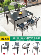 Outdoor Balcony Table And Chair Combination Outdoor Milk Tea Shop Coffee Shop Table And Chair Garden Leisure Imitation Wood Table And Chair Matching