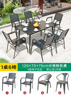 Outdoor Balcony Table And Chair Combination Outdoor Milk Tea Shop Coffee Shop Table And Chair Garden Leisure Imitation Wood Table And Chair Matching