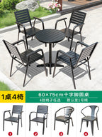 Outdoor Balcony Table And Chair Combination Outdoor Milk Tea Shop Coffee Shop Table And Chair Garden Leisure Imitation Wood Table And Chair Matching
