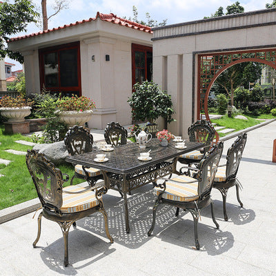 Craft Cast Aluminum Outdoor Tables And Chairs High-grade Outdoor Cast Aluminum Carved Leisure Tables And Chairs High-grade Hotel Cast Aluminum Tables And Chairs