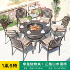 Multi Purpose Barbecue Table Outdoor Dual-purpose Barbecue Table And Chair Combination Outdoor Cast Aluminum Table And Chair Cast Aluminum Process Die Cast Barbecue Table