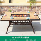 Outdoor Barbecue Table Leisure Courtyard Table Iron Cast Aluminum Table Villa Leisure Table And Chair Household Commercial Carbon Electric Baking Table