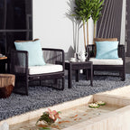 Outdoor Rattan Chair Tea Table Garden Villa Leisure Simple Hotel Back Chair Outdoor Balcony Small Table And Chair