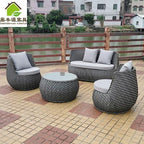 Outdoor Rattan Sofa Tea Table Combination Nordic Rattan Art Outdoor Sofa Courtyard Balcony Rattan Furniture
