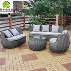 Outdoor Rattan Sofa Tea Table Combination Nordic Rattan Art Outdoor Sofa Courtyard Balcony Rattan Furniture
