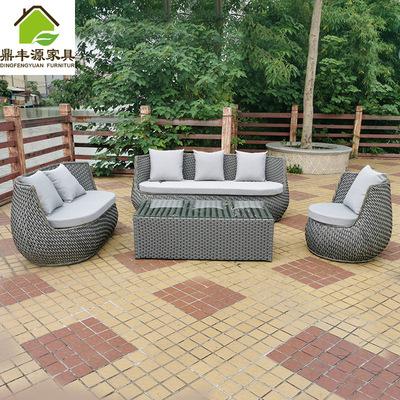 Outdoor Rattan Sofa Tea Table Combination Nordic Rattan Art Outdoor Sofa Courtyard Balcony Rattan Furniture
