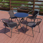 Rattan Table And Chair Outdoor Leisure Courtyard Rattan Chair Tea Table Combination Outdoor Balcony Table And Chair Outdoor Iron Rattan Chair Combination
