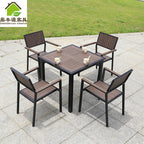 Plastic Wood Tables And Chairs Outdoor Hotel Leisure Outdoor Tables And Chairs Combination Terrace Garden Coffee Tables And Chairs