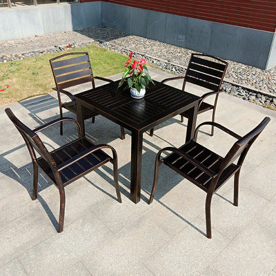 Direct Supply Of Outdoor Aluminum Alloy Plastic Wood Tables And Chairs Garden Balcony Night Square Restaurant Outdoor Beach Rattan Chair