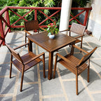 Outdoor Tables And Chairs Aluminum Alloy Plastic Wood Courtyard Balcony Restaurant Night Garden Waterproof Sunscreen Tables And Chairs Combination