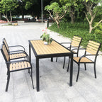 Outdoor Plastic Wood Table And Chair Combination Coffee Shop Outdoor Garden With Night Accommodation Rattan Tables And Chairs