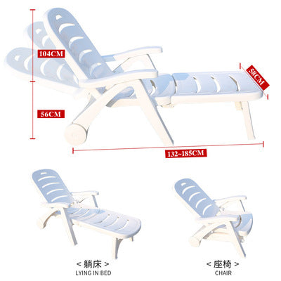 Outdoor Swimming Pool Reclining Chair Bed Balcony Lunch Break Nap Chair Outdoor Courtyard Folding Reclining Leisure Beach Chair Reclining Chair