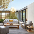 Outdoor Rattan Sofa Combination Courtyard Open Garden Balcony Rattan Chair Sofa Model Room Rattan Outdoor Furniture