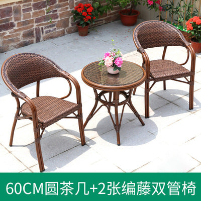 Outdoor Leisure Rattan Tables And Chairs Outdoor Courtyard Garden Cafe Leisure Rattan Chairs Balcony Rattan Tables And Chairs Combination
