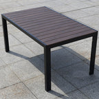 Plastic Wood Tables And Chairs Outdoor Hotel Leisure Outdoor Tables And Chairs Combination Terrace Garden Coffee Tables And Chairs