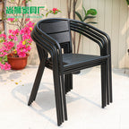 Outdoor Furniture Plastic Wood Tables And Chairs Three Piece Combination Outdoor Cafe Courtyard Aluminum Alloy Leisure Restaurant Tables And Chairs