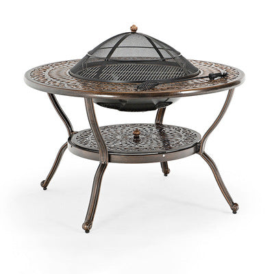 Outdoor Barbecue Table Leisure Courtyard Table Iron Cast Aluminum Table Villa Leisure Table And Chair Household Commercial Carbon Electric Baking Table