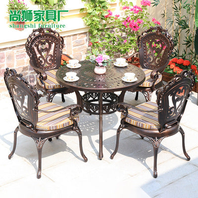 Craft Cast Aluminum Outdoor Tables And Chairs High-grade Outdoor Cast Aluminum Carved Leisure Tables And Chairs High-grade Hotel Cast Aluminum Tables And Chairs