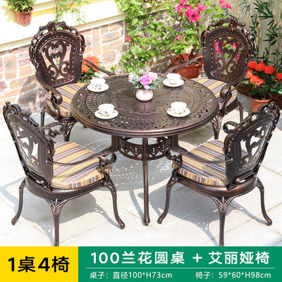 Craft Cast Aluminum Outdoor Tables And Chairs High-grade Outdoor Cast Aluminum Carved Leisure Tables And Chairs High-grade Hotel Cast Aluminum Tables And Chairs