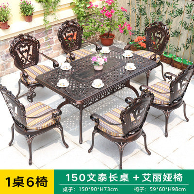 Craft Cast Aluminum Outdoor Tables And Chairs High-grade Outdoor Cast Aluminum Carved Leisure Tables And Chairs High-grade Hotel Cast Aluminum Tables And Chairs