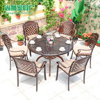 Cast Aluminum Outdoor Table And Chair Combination Simple Iron Art Outdoor Courtyard Garden Anti-corrosion Leisure Balcony Open-air Table And Chair