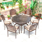 Cast Aluminum Outdoor Table And Chair Combination Simple Iron Art Outdoor Courtyard Garden Anti-corrosion Leisure Balcony Open-air Table And Chair