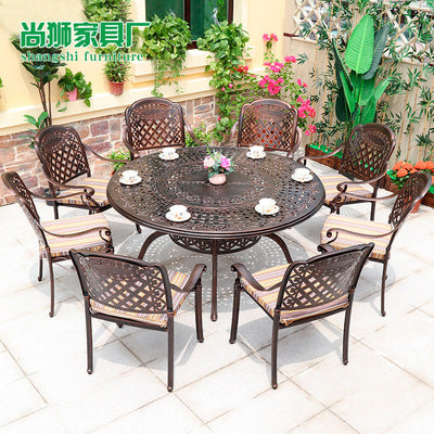 Cast Aluminum Outdoor Table And Chair Combination Simple Iron Art Outdoor Courtyard Garden Anti-corrosion Leisure Balcony Open-air Table And Chair