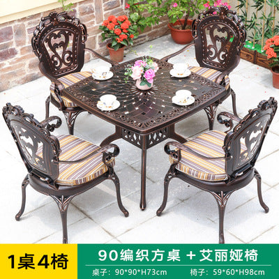 Craft Cast Aluminum Outdoor Tables And Chairs High-grade Outdoor Cast Aluminum Carved Leisure Tables And Chairs High-grade Hotel Cast Aluminum Tables And Chairs