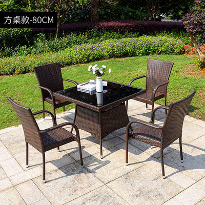 Rattan Chair Combination Outdoor Leisure Courtyard Rattan Table And Chair Tea Table Combination Outdoor Balcony Table And Chair Outdoor Rattan Table And Chair