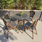 Rattan Chair Aluminum Alloy Northern Rattan Table And Chair Home Stay Restaurant Cafe Balcony Outdoor Garden Table And Chair