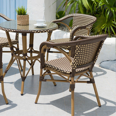 Outdoor Leisure Furniture Rattan Chair Courtyard Outdoor Table And Chair Three Piece Combination Balcony Rattan Tea Table Chair Dining Chair