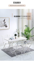 Qingjia Folding Macarone Balcony Cafe Milk Tea Shop 5-piece Tea Table Simple Leisure Iron Tables And Chairs