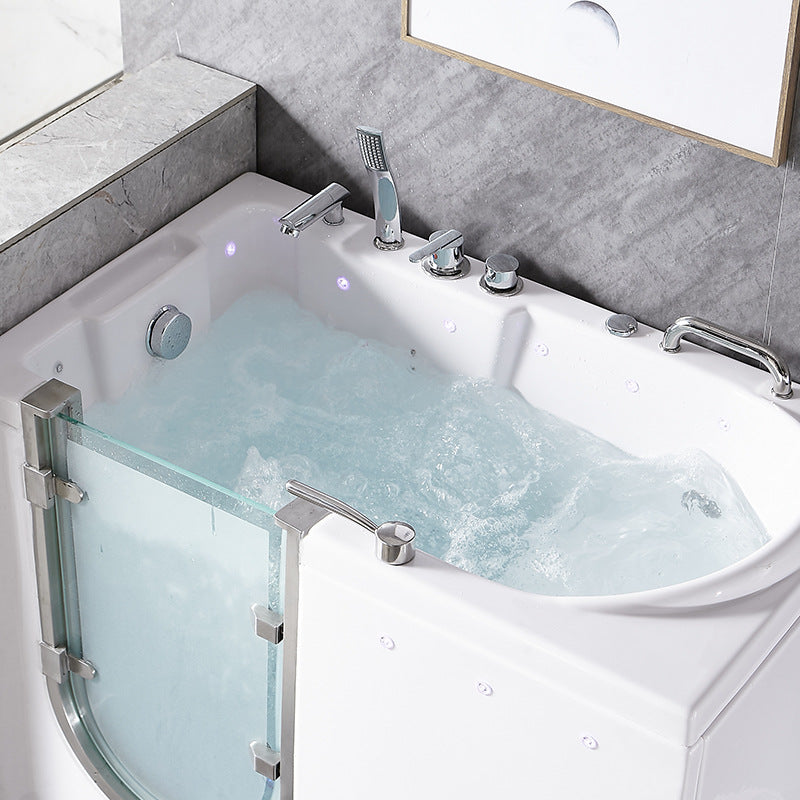 Elderly walk-in acrylic bathtub door opening bathtub square sitting bathtub side opening bubble massage bathtub