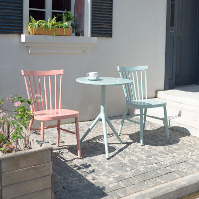 Simple Aluminum Alloy Outdoor Leisure Table And Chair Combination Coffee Shop Milk Tea Shop Chair Iron Table And Chair Three Piece Set Waterproof