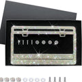 2PCS AB Color Diamond License Plate Frame