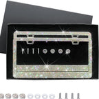 2PCS AB Color Diamond License Plate Frame