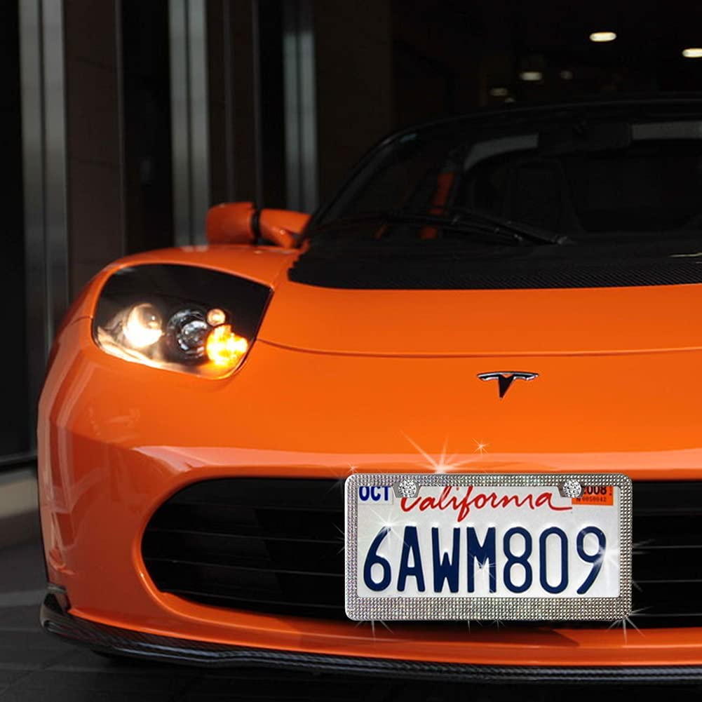 2PCS Diamond License Plate Frame