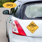 2 Pack of 5x5" Removable Baby on Board Magnetic Car Stickers