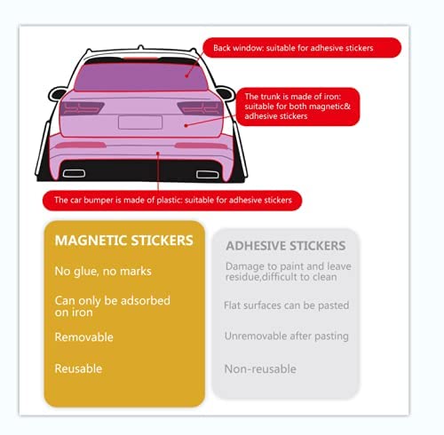 2 Pack of 5x5" Removable Baby on Board Magnetic Car Stickers